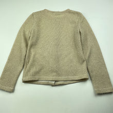 Load image into Gallery viewer, Girls Emerson, metallic gold lightweight knit cardigan, GUC, size 4,  