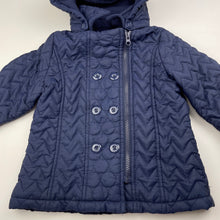 Load image into Gallery viewer, Girls Target, navy quilted jacket / coat, FUC, size 2,  