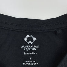 Load image into Gallery viewer, unisex Favourites, black Aust cotton tank top, EUC, size 7,  