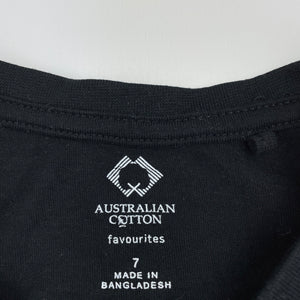 unisex Favourites, black Aust cotton tank top, EUC, size 7,  