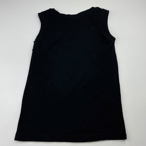 unisex Favourites, black Aust cotton tank top, EUC, size 7,  