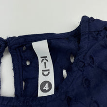 Load image into Gallery viewer, Girls KID, navy lightwwight cotton top, GUC, size 4,  