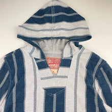 Load image into Gallery viewer, Boys Brooklyn Cloth, blue &amp; grey lightweight hoodie sweater top, Sz: M, armpit to armpit: 44cm, shoulder to cuff: 53cm, NEW, size 10-12,  