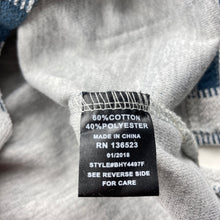 Load image into Gallery viewer, Boys Brooklyn Cloth, blue &amp; grey lightweight hoodie sweater top, Sz: M, armpit to armpit: 44cm, shoulder to cuff: 53cm, NEW, size 10-12,  