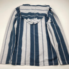 Load image into Gallery viewer, Boys Brooklyn Cloth, blue &amp; grey lightweight hoodie sweater top, Sz: M, armpit to armpit: 44cm, shoulder to cuff: 53cm, NEW, size 10-12,  