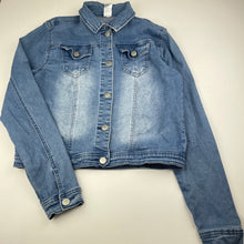 Load image into Gallery viewer, Girls Anko, blue stretch denim jacket, FUC, size 14,  