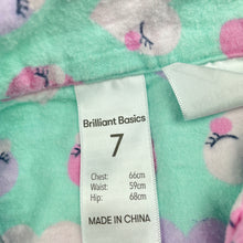 Load image into Gallery viewer, Girls Brilliant Basics, flannel winter cotton pyjama top, GUC, size 7,  
