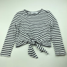Load image into Gallery viewer, Girls Decjuba Kids, striped cotton tie front long sleeve top, GUC, size 6,  