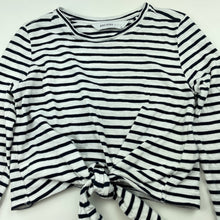 Load image into Gallery viewer, Girls Decjuba Kids, striped cotton tie front long sleeve top, GUC, size 6,  