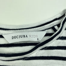 Load image into Gallery viewer, Girls Decjuba Kids, striped cotton tie front long sleeve top, GUC, size 6,  