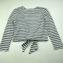 Load image into Gallery viewer, Girls Decjuba Kids, striped cotton tie front long sleeve top, GUC, size 6,  