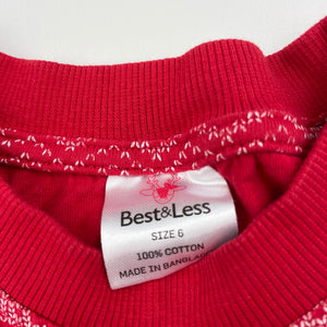 Girls B&L, cotton Christmas t-shirt / top, GUC, size 6,  