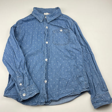 Girls Cotton On, chambray cotton long sleeve shirt, GUC, size 8,  