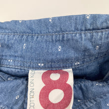 Load image into Gallery viewer, Girls Cotton On, chambray cotton long sleeve shirt, GUC, size 8,  