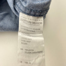 Load image into Gallery viewer, Girls Cotton On, chambray cotton long sleeve shirt, GUC, size 8,  