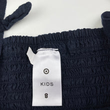 Load image into Gallery viewer, Girls Target, navy linen / viscose summer top, EUC, size 8,  