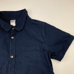 Boys Anko, navy cotton short sleeve shirt, EUC, size 7,  