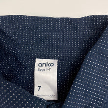 Load image into Gallery viewer, Boys Anko, navy cotton short sleeve shirt, EUC, size 7,  