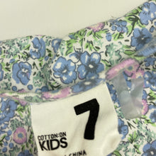 Load image into Gallery viewer, Girls Cotton On, floral cotton long sleeve dress, GUC, size 7, L: 63cm
