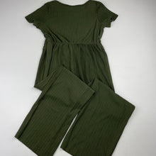 Load image into Gallery viewer, Girls Pinc Premium, khaki ribbed jumpsuit, Inside leg: 47cm, GUC, size 6,  