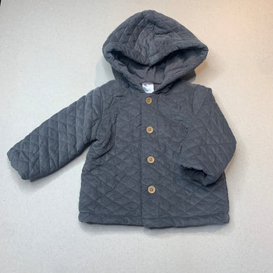 unisex Anko, lined quilted cotton hooded jacket, EUC, size 0,  