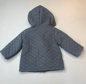 unisex Anko, lined quilted cotton hooded jacket, EUC, size 0,  