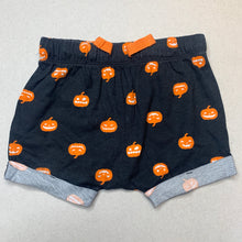 Load image into Gallery viewer, unisex Baby Berry, cotton Halloween pumpkin shorts, elasticated, FUC, size 1,  