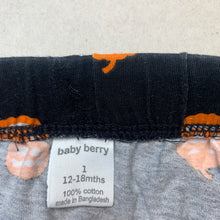 Load image into Gallery viewer, unisex Baby Berry, cotton Halloween pumpkin shorts, elasticated, FUC, size 1,  
