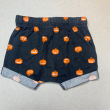 Load image into Gallery viewer, unisex Baby Berry, cotton Halloween pumpkin shorts, elasticated, FUC, size 1,  