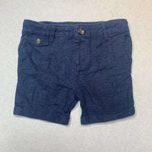 Load image into Gallery viewer, Boys Bardot Junior, navy linen blend shorts, adjustable, FUC, size 0,  
