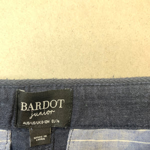 Boys Bardot Junior, navy linen blend shorts, adjustable, FUC, size 0,  