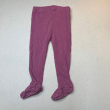 Load image into Gallery viewer, Girls Baby Berry, pointelle cotton footed leggings, FUC, size 1,  