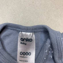 Load image into Gallery viewer, unisex Anko, soft organic cotton bodysuit / romper, GUC, size 0000,  