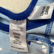 Load image into Gallery viewer, Boys Tiny Little Wonders, blue cotton romper, GUC, size 0000,  