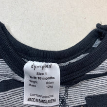 Load image into Gallery viewer, Boys Dymples, striped long sleeve t-shirt / top, GUC, size 1,  