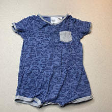 Load image into Gallery viewer, Boys Carters, blue cotton romper, cars, GUC, size 1,  