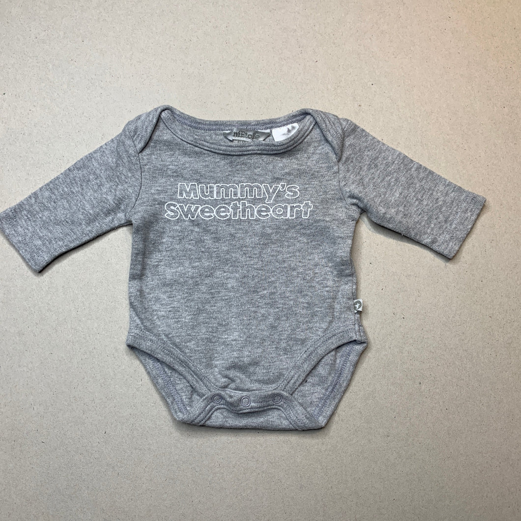 unisex Mini Etoile, soft cotton bodysuit / romper, FUC, size 0000,  