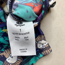 Load image into Gallery viewer, Boys Dymples, all-in-one rashie suit, dinosaurs, EUC, size 1,  