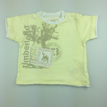 Load image into Gallery viewer, Boys Timberland, yellow cotton t-shirt / tee, GUC, size 6 months