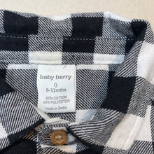 Load image into Gallery viewer, Boys Baby Berry, checked long sleeve shirt, GUC, size 0,  