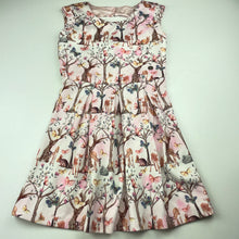 Load image into Gallery viewer, Girls Sista, soft feel party dress, woodland animals, EUC, size 6, L: 63cm