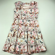 Load image into Gallery viewer, Girls Sista, soft feel party dress, woodland animals, EUC, size 6, L: 63cm