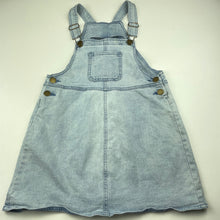 Load image into Gallery viewer, Girls Anko, stretch denim overalls dress / pinafore, FUC, size 10, L: 66cm
