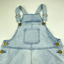 Load image into Gallery viewer, Girls Anko, stretch denim overalls dress / pinafore, FUC, size 10, L: 66cm