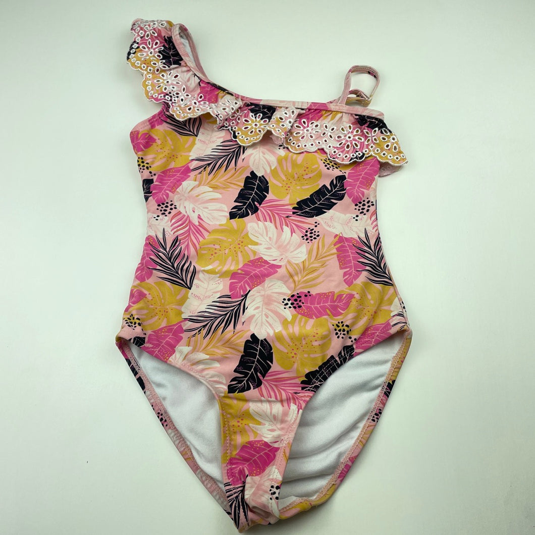 Girls Anko, floral swim one-piece, FUC, size 7,  