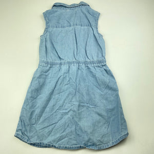 Girls Anko, chambray cotton casual dress, GUC, size 5, L: 55cm