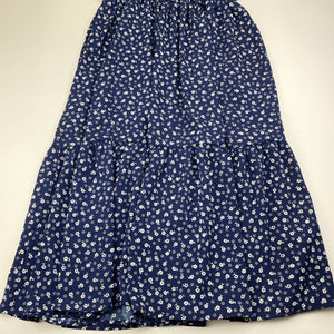 Girls SHEIN, navy floral lightweight maxi dress, armpit to armpit: 40cm, EUC, size 12, L: 98cm