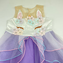 Load image into Gallery viewer, Girls B&amp;G, tulle party dress, unicorn, no labels, armpit to armpit: 27.5cm, FUC, size 3, L: 55cm