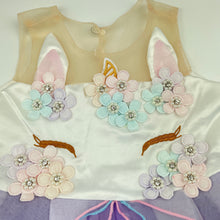 Load image into Gallery viewer, Girls B&amp;G, tulle party dress, unicorn, no labels, armpit to armpit: 27.5cm, FUC, size 3, L: 55cm