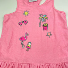Load image into Gallery viewer, Girls Mango, casual summer dress, flamingo, GUC, size 6, L: 61cm
